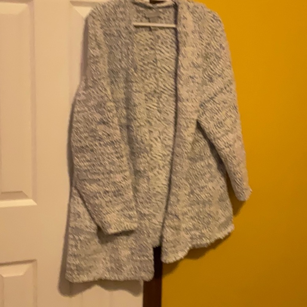 Blue and white heavy sweater jacket